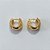 BRINCO FOLHEADO A OURO +VERNIZ - BRINCO DE ARGOLA COM 6 FILEIRAS DE MICRO ZIRCÔNIAS 14MM OUBR000601 - Imagem 2