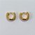 BRINCO FOLHEADO A OURO +VERNIZ - BRINCO DE ARGOLA COM 4 FILEIRAS DE MICRO ZIRCÔNIAS DOS DOIS LADOS 16MM OUBR000602 - Imagem 1
