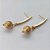 BRINCO FOLHEADO A OURO - BANHADO COM 5 MILÉSIMOS + VERNIZ DIAMOND - BRINCO DE PINO COM BASE COMPRIDA E PINGENTE ESFERA COM BRILHOS 10MM - (OURO399) OUBR000603 - Imagem 2