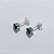 BRINCO FOLHEADO A PRATA + VERNIZ DIAMOND - BRINCO DE PINO COM ZIRCÔNIA VERDE REDONDA 6MM PRBR001610 - Imagem 2