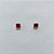 BRINCO FOLHEADO A PRATA + VERNIZ DIAMOND - BRINCO DE PINO QUADRADO VERMELHO 6MM PRBR001617 - Imagem 1