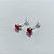 BRINCO FOLHEADO A PRATA + VERNIZ DIAMOND - BRINCO DE PINO QUADRADO VERMELHO 6MM PRBR001617 - Imagem 2