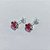 BRINCO FOLHEADO A PRATA + VERNIZ DIAMOND - BRINCO DE PINO GOTA ROSA 6MM PRBR001618 - Imagem 2