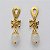 BRINCO FOLHEADO A OURO - BANHADO COM 5 MILÉSIMOS + VERNIZ DIAMOND - BRINCO DE PINO LAÇO COM PEDRA BRANCA 5MM - (OURO297)OUBR000621 - Imagem 1
