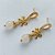 BRINCO FOLHEADO A OURO - BANHADO COM 5 MILÉSIMOS + VERNIZ DIAMOND - BRINCO DE PINO LAÇO COM PEDRA BRANCA 5MM - (OURO297)OUBR000621 - Imagem 2