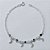 PULSEIRA FOLHEADA A PRATA COM 50 MILÉSIMOS + VERNIZ DIAMOND - PULSEIRA CORRENTE DUPLA COM PEDRAS CRISTAIS PRETA E LUAS LISAS PRPS001321 - Imagem 1