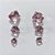 TRIO DE BRINCOS EM AÇO INOXIDÁVEL- TRIO DE BRINCOS DE PINO ZIRCÔNIAS QUADRADAS ROSAS 8/7/6MM ACBR000562 - Imagem 1