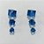 TRIO DE BRINCOS EM AÇO INOXIDÁVEL- TRIO DE BRINCOS DE PINO ZIRCÔNIAS QUADRADAS AZUÍS 8/7/6MM ACBR000563 - Imagem 1