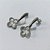 BRINCO EM AÇO INOXIDÁVEL- BRINCO DE PINO COM BASE LISA PINGENTE TREVO VAZADO 12MM ACBR000567 - Imagem 2