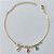 PULSEIRA FOLHEADA A OURO - BANHADO COM 3 MILÉSIMOS + VERNIZ DIAMOND - PULSEIRA 15CM COM PÉROLAS E PEDRAS CRISTAIS COLORIDAS + EXTENSOR OUPS000194 - Imagem 1