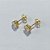 BRINCO FOLHEADO A OURO - BANHADO COM 3 MILÉSIMOS + VERNIZ DIAMOND - BRINCO DE PINO CORAÇÃO COM ZIRCÔNIA CRISTAL 6MM OUBR000700 - Imagem 2