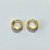 BRINCO FOLHEADO A OURO + VERNIZ - BRINCO DE ARGOLA COM 2 FILEIRAS DE MICRO ZIRCÔNIAS 11,6MM OUBR000696 - Imagem 2