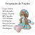 Boneca Pano Malha 37cm Brinquedo Decorativa Artesanal Menina Fofura Meiga Presente - Imagem 4