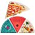 KIT Jogo 6 Pratos Formato de Pizza Melamina Decorado Mesa Posta - Imagem 1