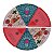 KIT Jogo 6 Pratos Formato de Pizza Melamina Decorado Mesa Posta - Imagem 2