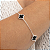 Pulseira Trevo Preto | Banhado a Prata - Imagem 2