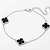 Pulseira Trevo Preto | Banhado a Prata - Imagem 1