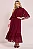 Vestido Bordô Musseline Gola Alta Evasê Midi - Imagem 1