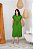 Vestido Em Linho Pespontados Verde - Imagem 1