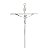 Crucifixo em Modelo Estilizado de Parede em Metal Prateado 19,7cm - Imagem 1