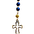 Terço de Aparecida Azul com Cruz e Entremeio Dourado Vazado - Imagem 4