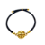 Pulseira Ajustável da Medalha de São Bento com Fio Preto e Pingente Dourado - Imagem 2