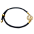 Pulseira Ajustável da Medalha de São Bento com Fio Preto e Pingente Dourado - Imagem 3
