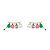 Brinco Ear Cuff 4 Gotas Zircônias Coloridas e Pingente Olho Grego - Imagem 3
