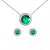 Conjunto Redondo Zircônia Verde Com Micro zircônia Ao Redor (Brinco E Pingente) - Imagem 7