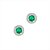 Conjunto Redondo Zircônia Verde Com Micro zircônia Ao Redor (Brinco E Pingente) - Imagem 11