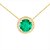 Conjunto Redondo Zircônia Verde Com Micro zircônia Ao Redor (Brinco E Pingente) - Imagem 8