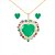 Conjunto Coração Com Fusion Esmeralda Com Zircônias Coloridas - Imagem 4
