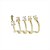 Brinco Ear Cuff 5 Garras Com Zircônia Bege Nas Pontas - Imagem 3