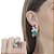Brinco Flor Micro Zircônia Cristal Zircônia Pink E Fusion Verde - Imagem 2