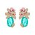 Brinco Flor Micro Zircônia Cristal Zircônia Pink E Fusion Verde - Imagem 3