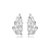 Brinco Folha Media Ear Hook Zircônia E Navetes Cristal Ródio Branco - Imagem 2