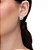Brinco Folha Media Ear Hook Zircônia E Navetes Cristal Ródio Branco - Imagem 1