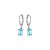 Brinco Argola Pequena com Pingente Retangular Cristal Água Marinha - Imagem 2