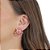 Brinco Gota Cristal Aramado Rosa - Imagem 1