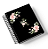 Agenda Alfabeto Floral Preto (Personalize com o nome) - Imagem 1