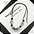 Maxi-colar tons preto, cinza, branco pedras regulável - Imagem 1