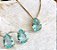 Conjunto colar e brincos folheado com zircônia azul - Imagem 2