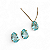 Conjunto colar e brincos folheado com zircônia azul - Imagem 1