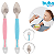 Colher para Bebê em Silicone 2 em 1 Colher Inoxidável Raspar Alimentos Introdução Alimentar Buba - Imagem 1