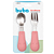 Kit Colher e Garfo para Bebê em Aço Inox Buba com Cabo em Silicone Introdução Alimentar - Imagem 2