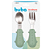 Kit Colher e Garfo para Bebê em Aço Inox Buba com Cabo em Silicone Introdução Alimentar - Imagem 3
