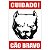 Placa de Advertência Cuidado Cão Bravo - Imagem 1