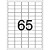 25 Folhas Etiquetas Pimaco A4 - A4251 (65 Etiq./folha) Cor Branco - Imagem 2