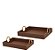 Bandeja MDF Revestida PU Marrom P 40x31x6cm - Imagem 2