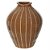 Vaso Cerâmica Com Listras Marrom Off White 21,5cm alt x 17,5d - Imagem 1
